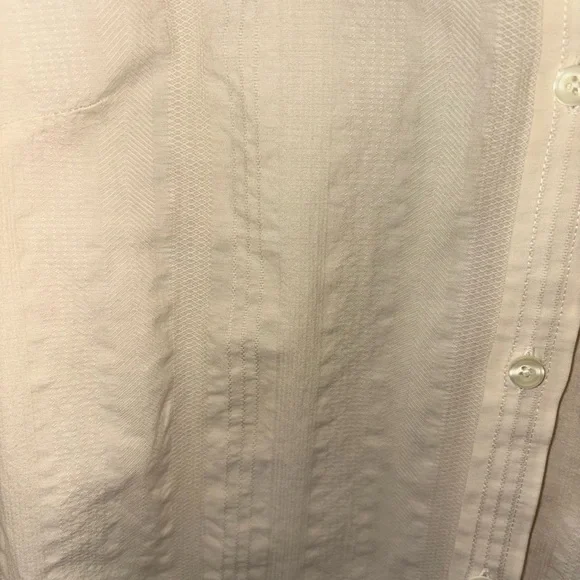 Preppy L.L. Bean vintage Women's Cream Cotton button down with detailing Medium - Picture 7 of 7